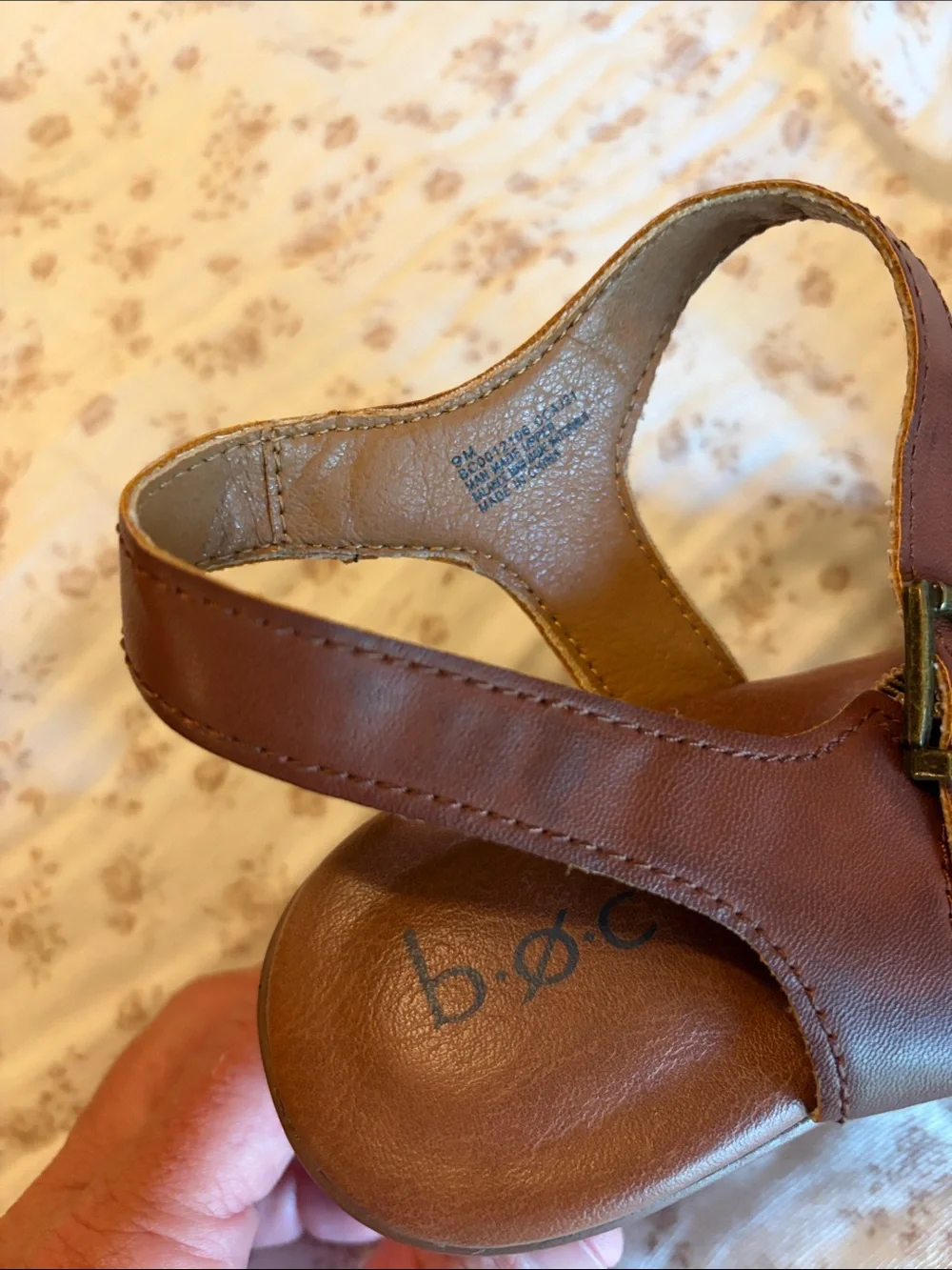 boc Brown Leather Block Heel Sandals